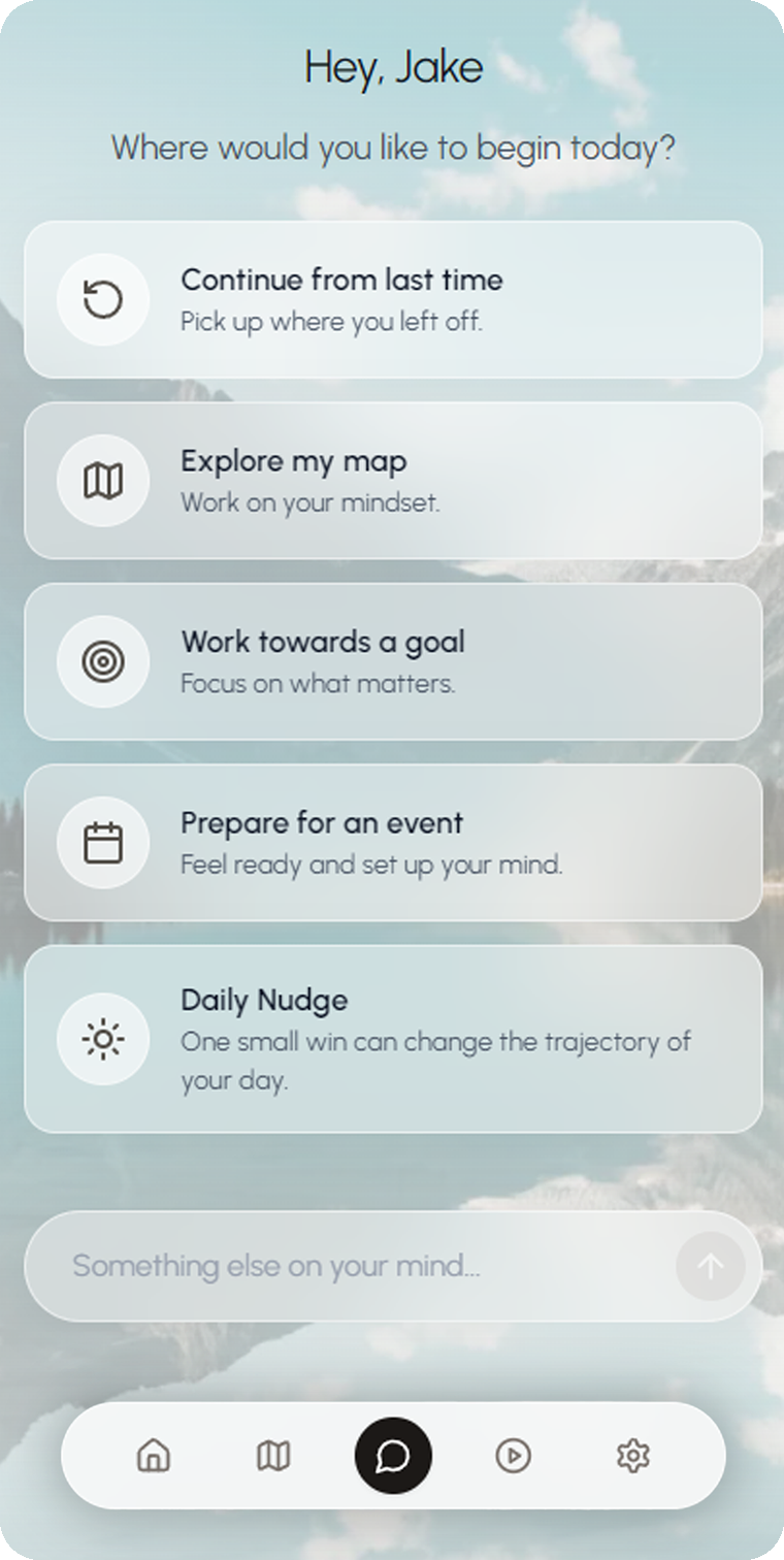 The MindsetOS coach home screen